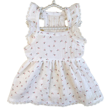 Ozzie - Cherry Print Short Sleeve Pet Dress