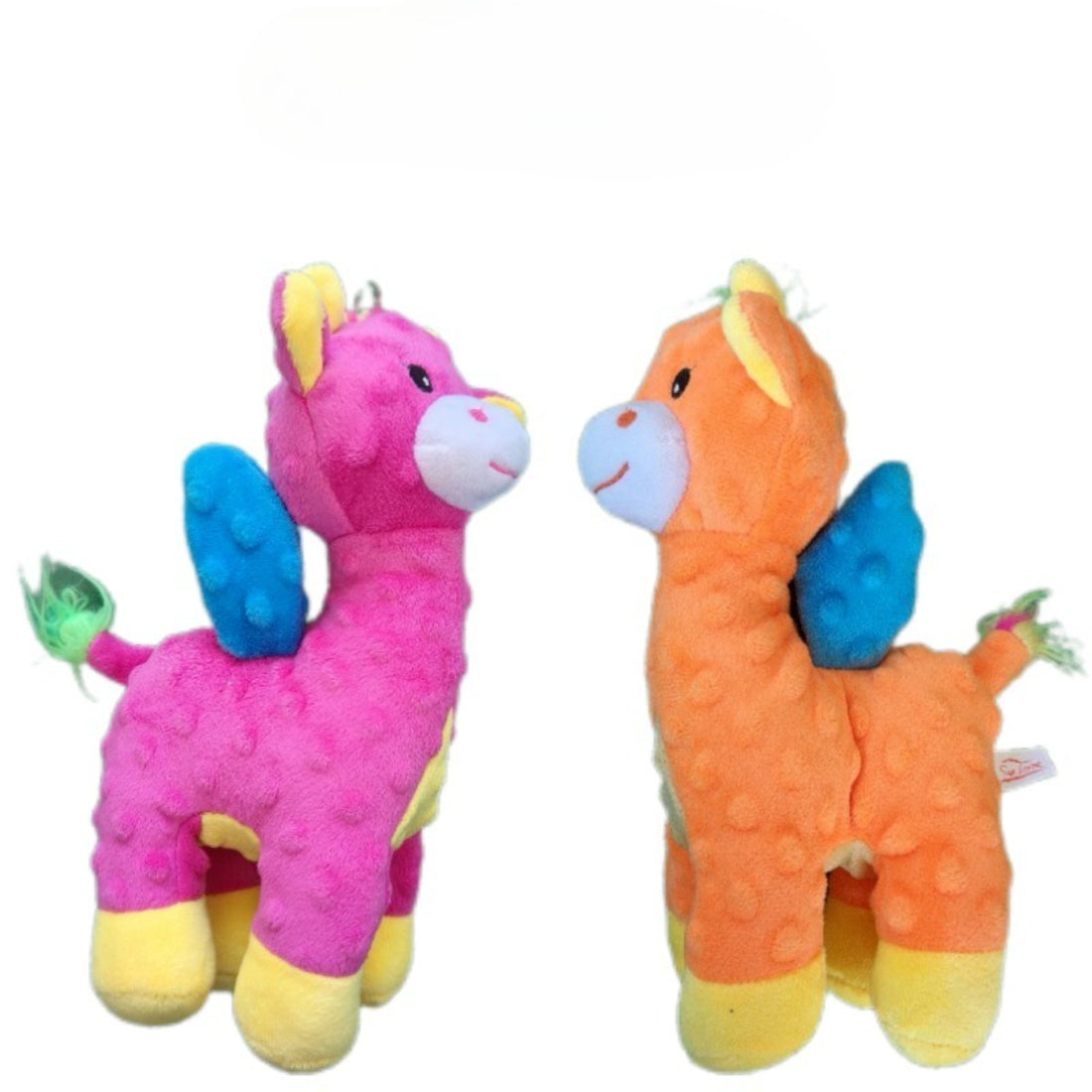 Petkin Winged Horse dog plush toy in light brown with white wings and mane