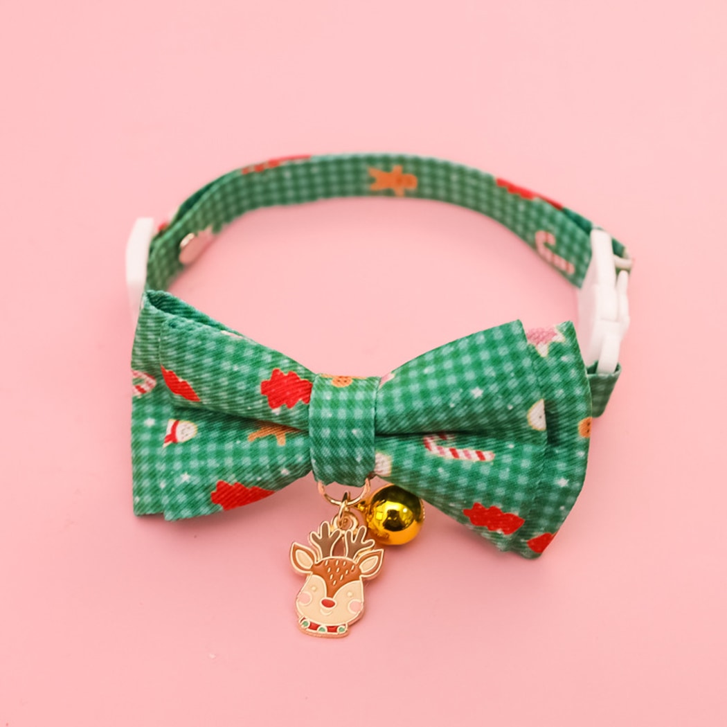 Christmoo - Christmas Bow Bell Adjustable Cat Collar