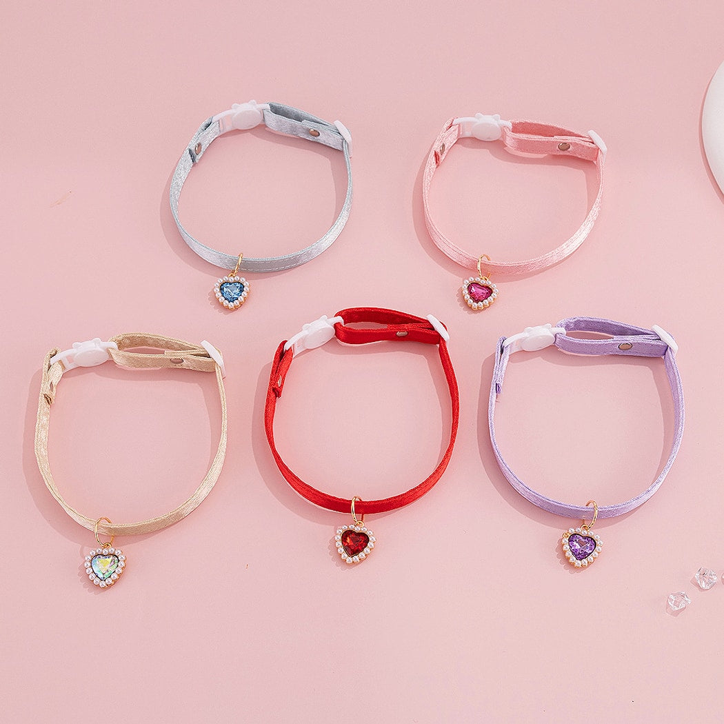 Mokka - Cute Heart Detail Adjustable Cat Collar