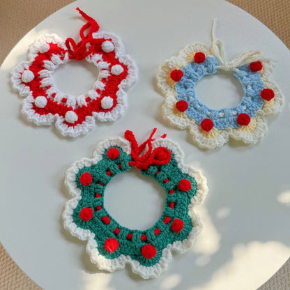 Mokka - Christmas Scalloped Crochet Cat Collar