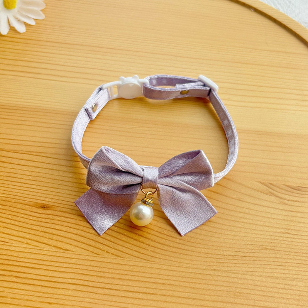 Mokka - Glossy Bow Tie Style Pet Collar