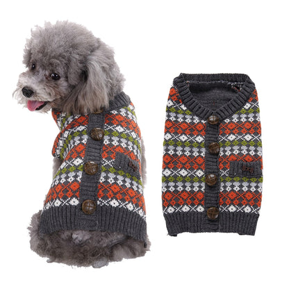 Ozzie - Plaid Knit Look Dog Sweater