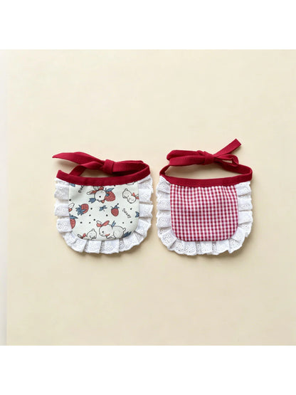 Mokka - Patterned Eyelet-Lace Ruffle Cat Neckwear