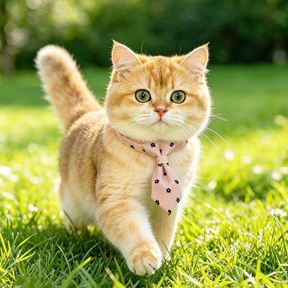 Mokka - Decorative Pet Tie Flower Print Collar