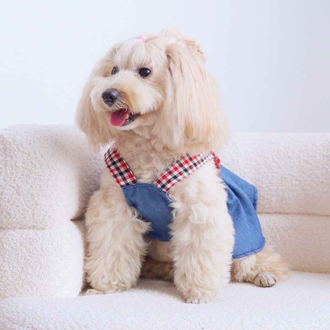 Ozzie - Everyday Plaid Pocket Detail Pet Dress