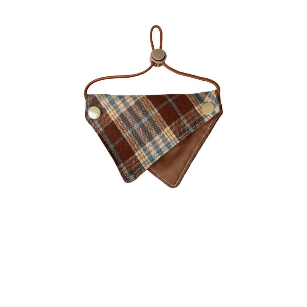 Mokka - Plaid Layered Bandana Pet Neckwear