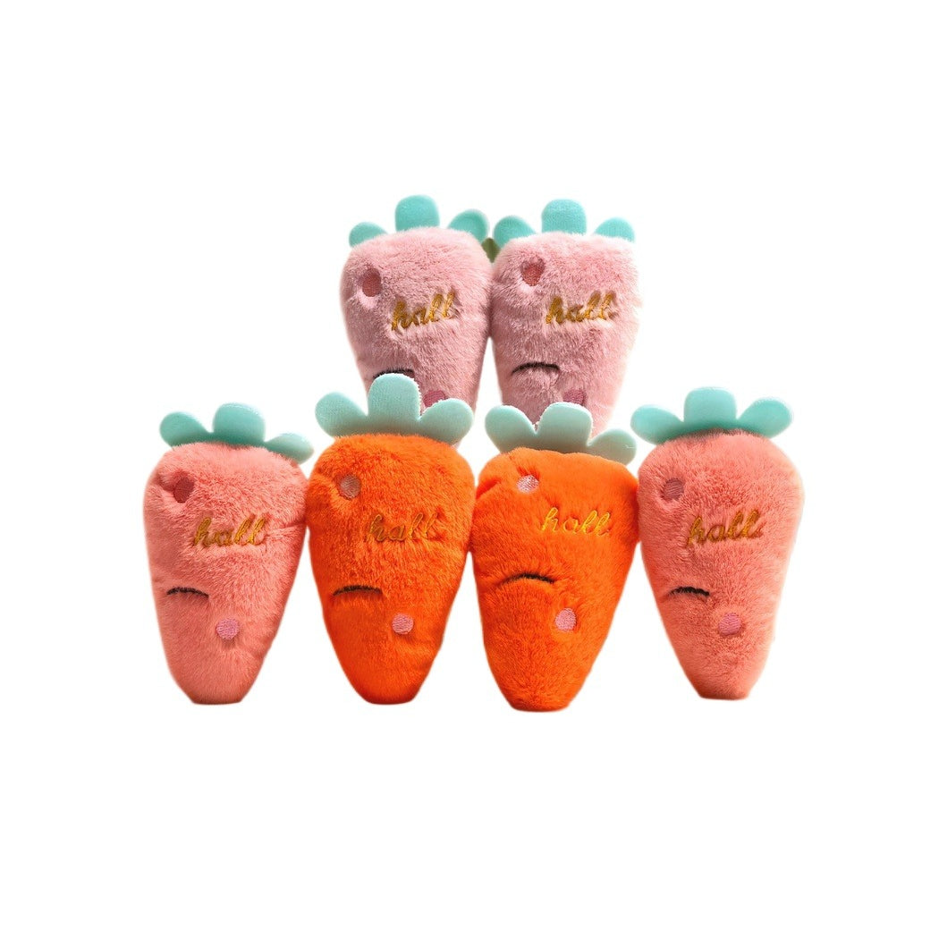 Petkin Carrot Plush Squeaky Dog Toy on white background