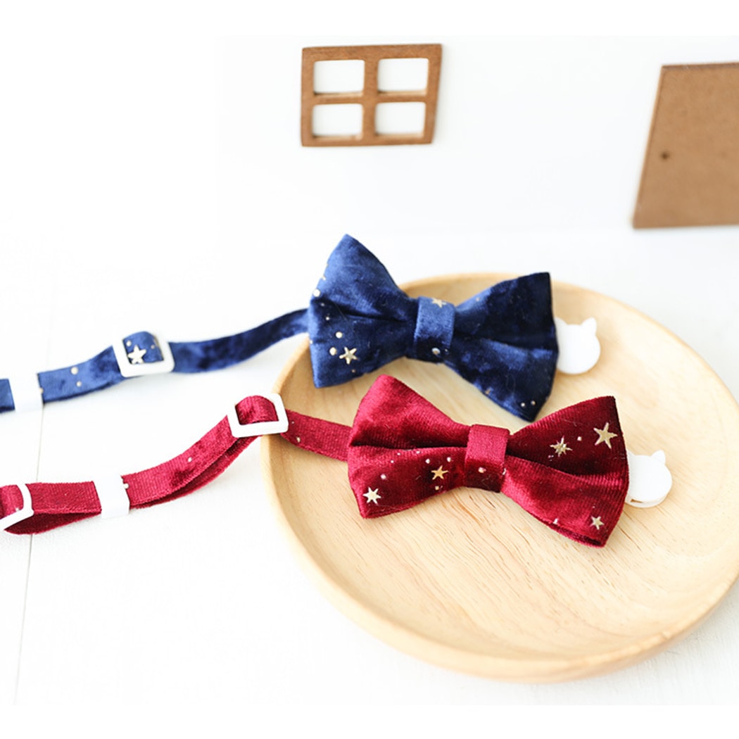 Mokka - Decorative Bow Tie Collar with Bell for Cats