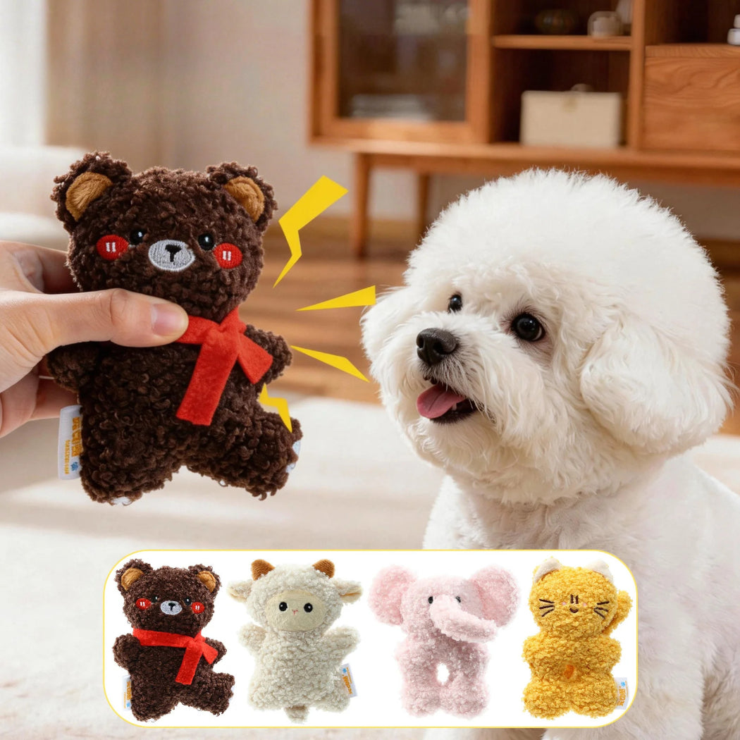 Petkin - Curly-Pile Animal Character Dog Toy