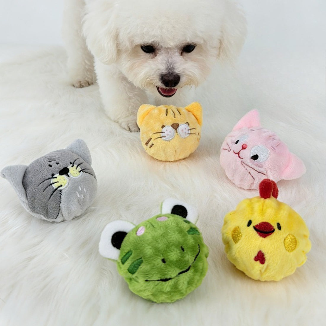 Petkin - Cute Animal Plush Ball Dog Toy