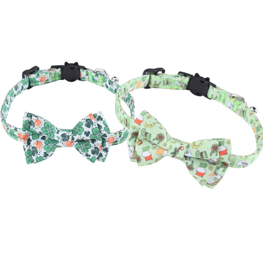 Mokka - Light Green Charm Bow Tie Pet Collar