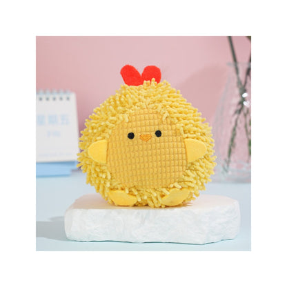 Petkin Shaggy Animal Friend dog toy standing upright with detailed facial features
