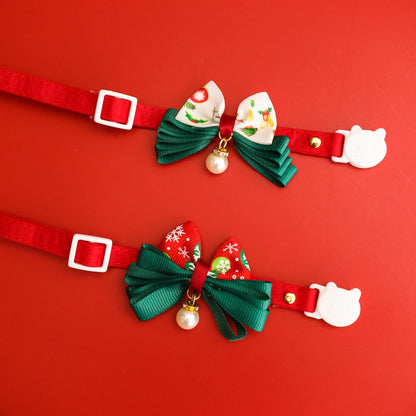 Christmoo - Decorative Christmas Bow Pet Collar