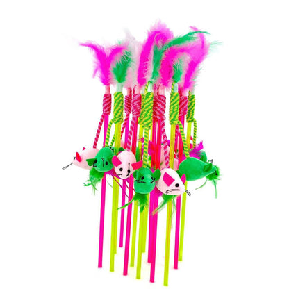 Moo – Feather Teaser Wand with Mouse Toy
