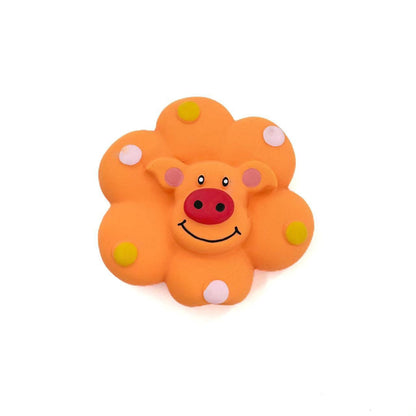 Petkin Flower Pig Squeaky Toy lying flat with visible flower petals
