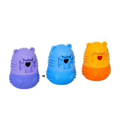 Close-up of Petkin Monster Treat Dispenser dog toy showing textured surface