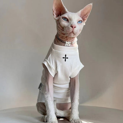 Ozzie - Simple Cross Detail Sleeveless Cat Vest