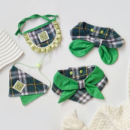 Mokka - Edgy Style Green Plaid Pet Bib