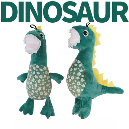 Petkin - Dinosaur Shaped Squeaky Pet Plush Toy