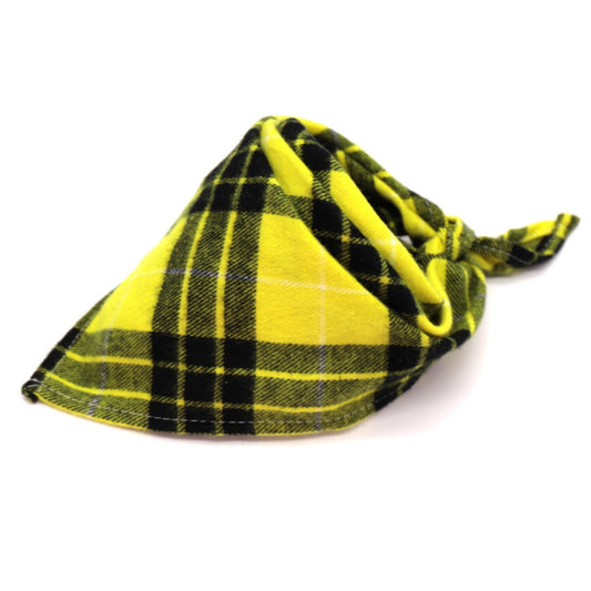 Furbud - Yellow Winter Plaid Pet Bandana