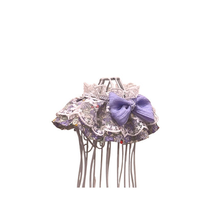 Mokka - Floral Bow Ruffle Lace Pet Collar