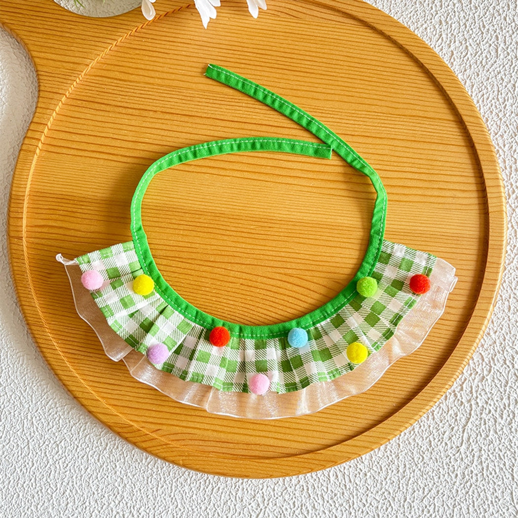 Mokka - Ruffle Edge Plaid Pet Collar