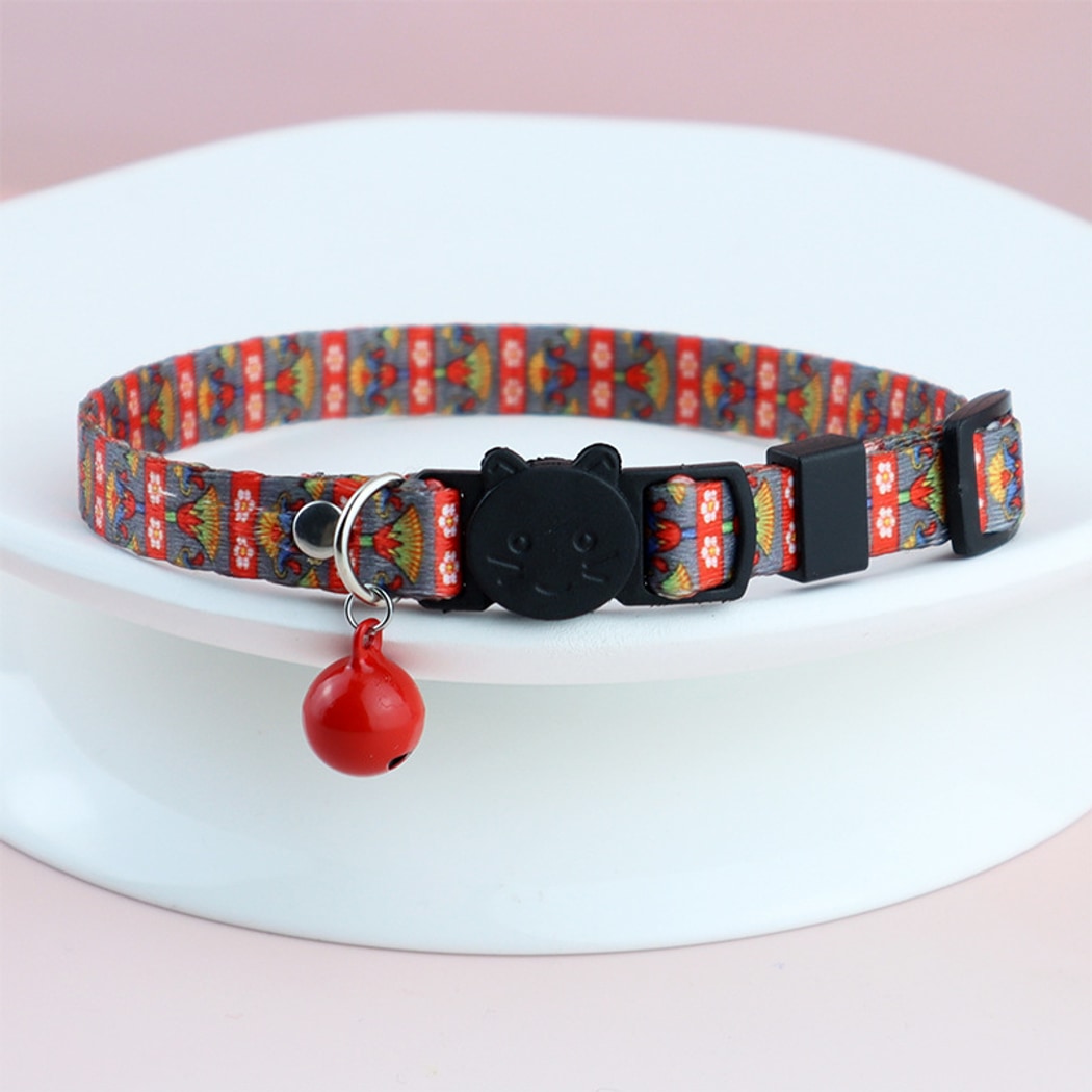 Mokka - Floral Print Cat Collar With AirTag Holder