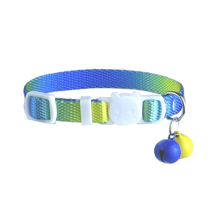 Mokka pastel gradient cat collar with bell coiled in circular shape