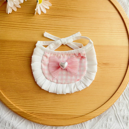 Mokka - Ruffled Tie Strap Cat Bib