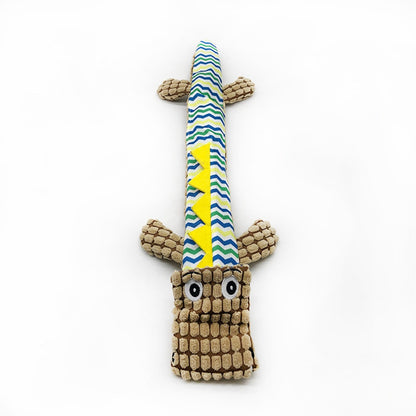 Petkin - Squeaky Plush Crocodile Interactive Dog Toy