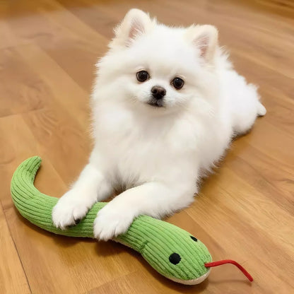 Petkin - Cute Snake Shaped Plush Dog Toy