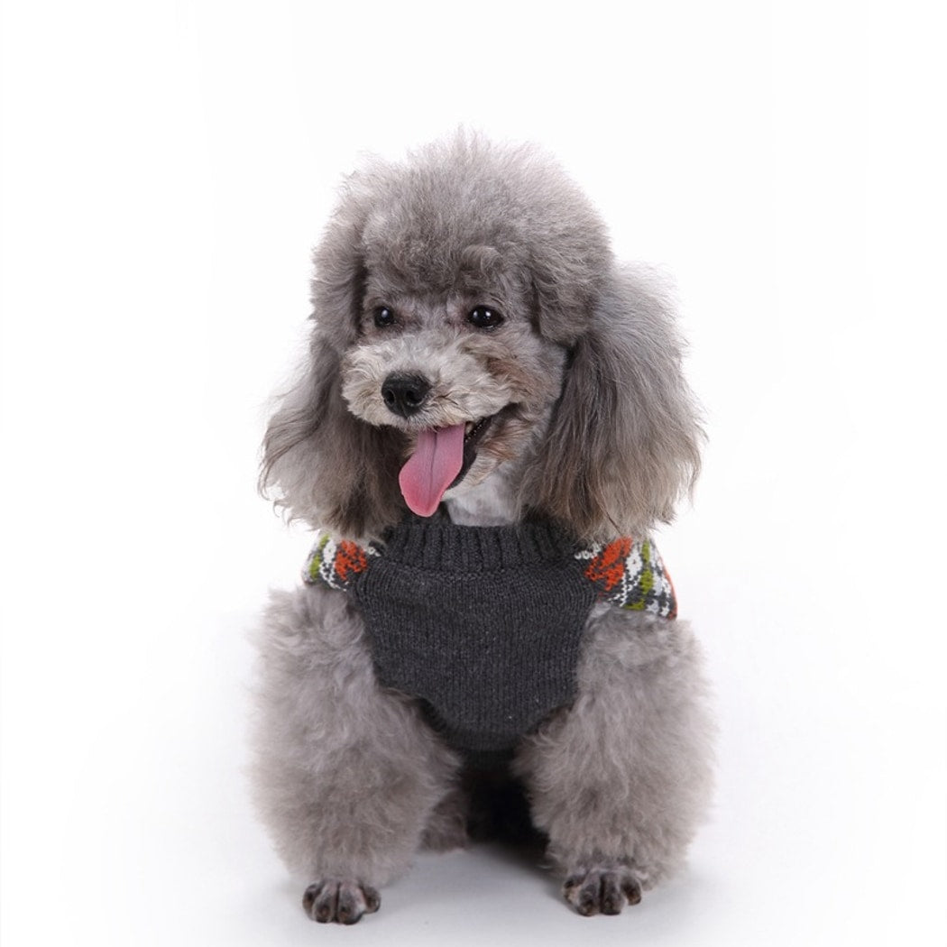Ozzie - Plaid Knit Look Dog Sweater