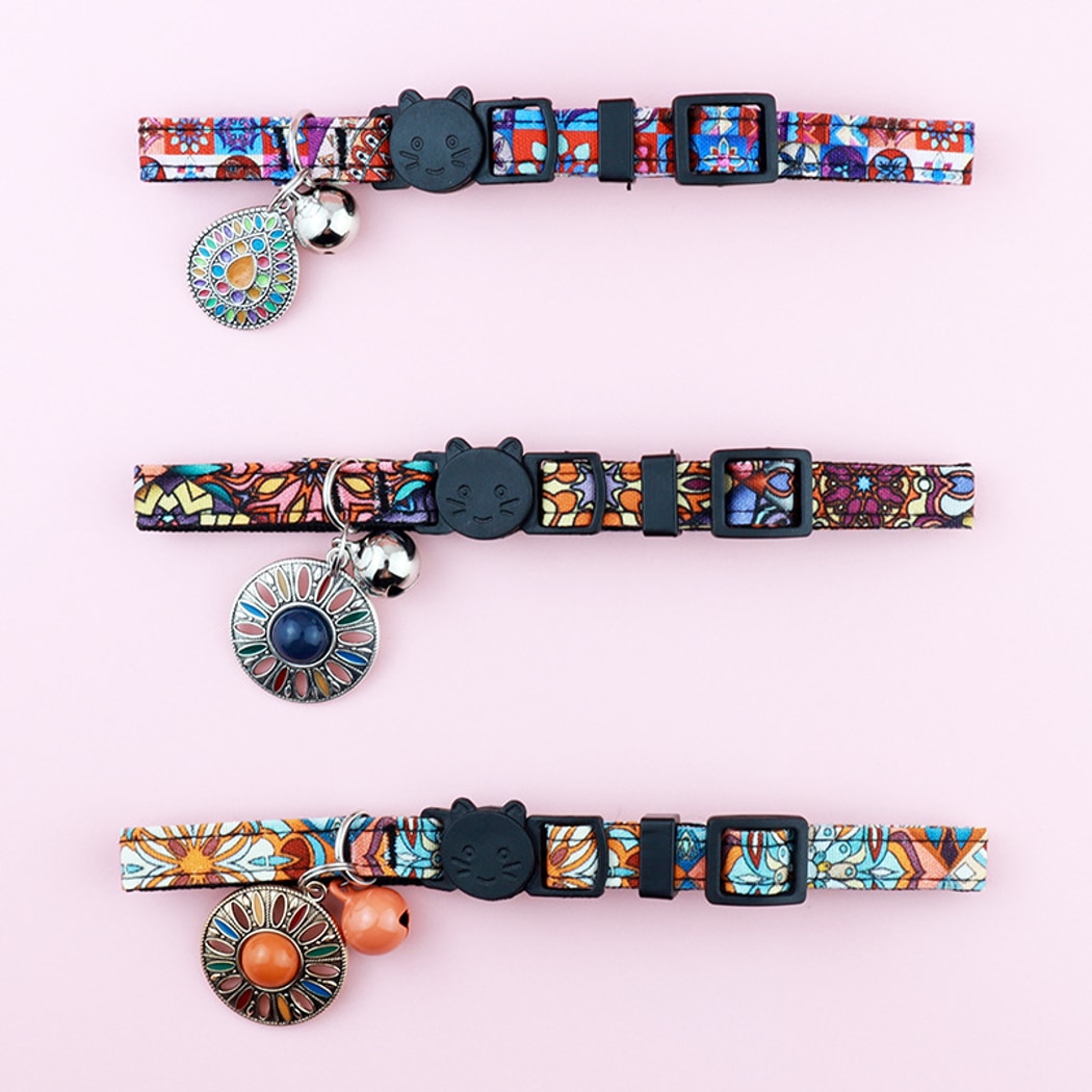 Mokka - Retro Bohemian Style Print Cat Collar