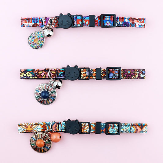 Mokka - Retro Bohemian Style Print Cat Collar