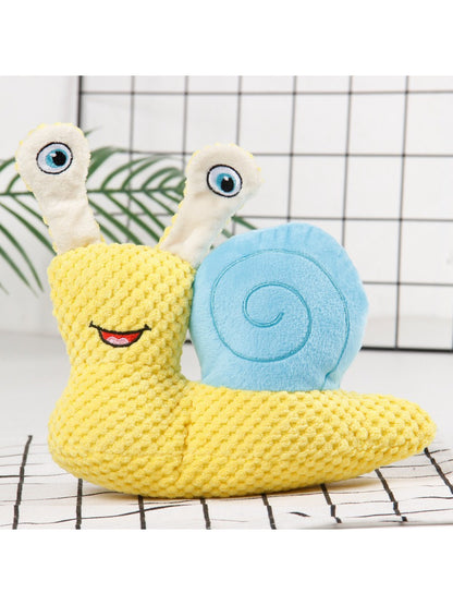 Petkin Snail Plush Dog Toy showing the full body and snail shell design