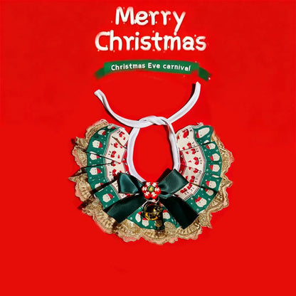 Mokka - Christmas Lace Pleated Ruffle Cat Neckwear