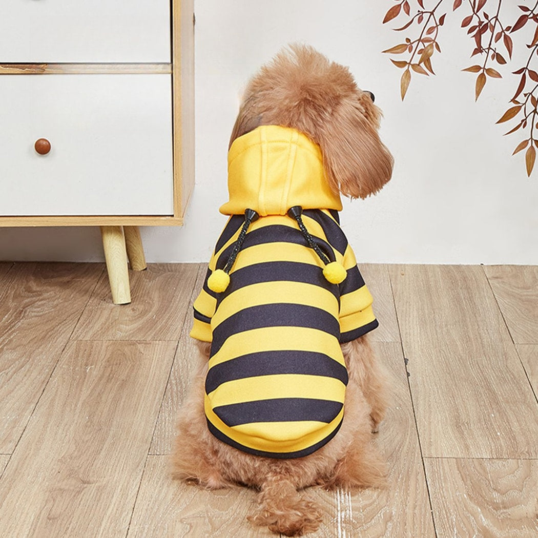 Ozzie - Striped Bee Style Dog Hoodie Sweatshirt