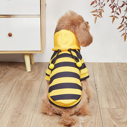 Ozzie - Striped Bee Style Dog Hoodie Sweatshirt