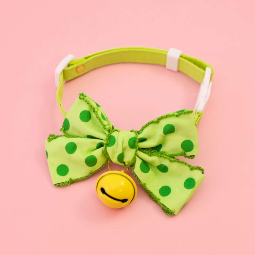 Mokka - Polka Dot Bow Bell Cat Collar
