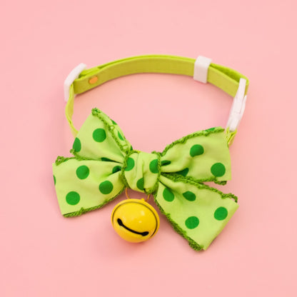 Mokka - Polka Dot Bow Bell Cat Collar