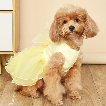 Ozzie - Elegant Layered Bow Detail Pet Formal Dress