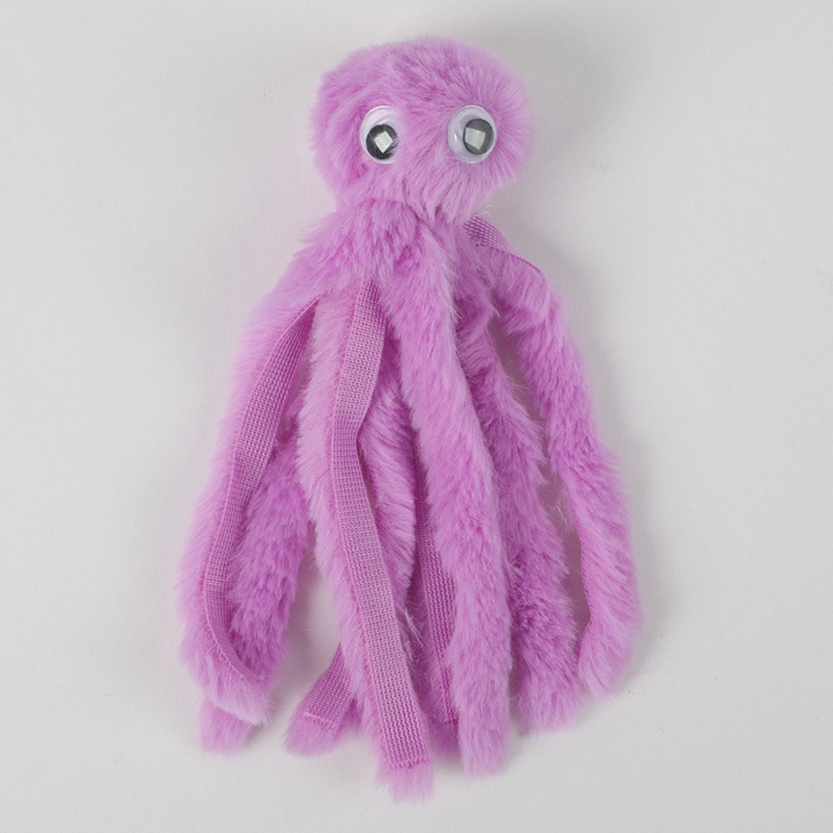 Petkin plush octopus cat toy with embroidered eyes and smiling face