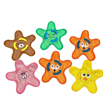 Petkin - Cartoon Face Star-Shaped Plush Dog Toy