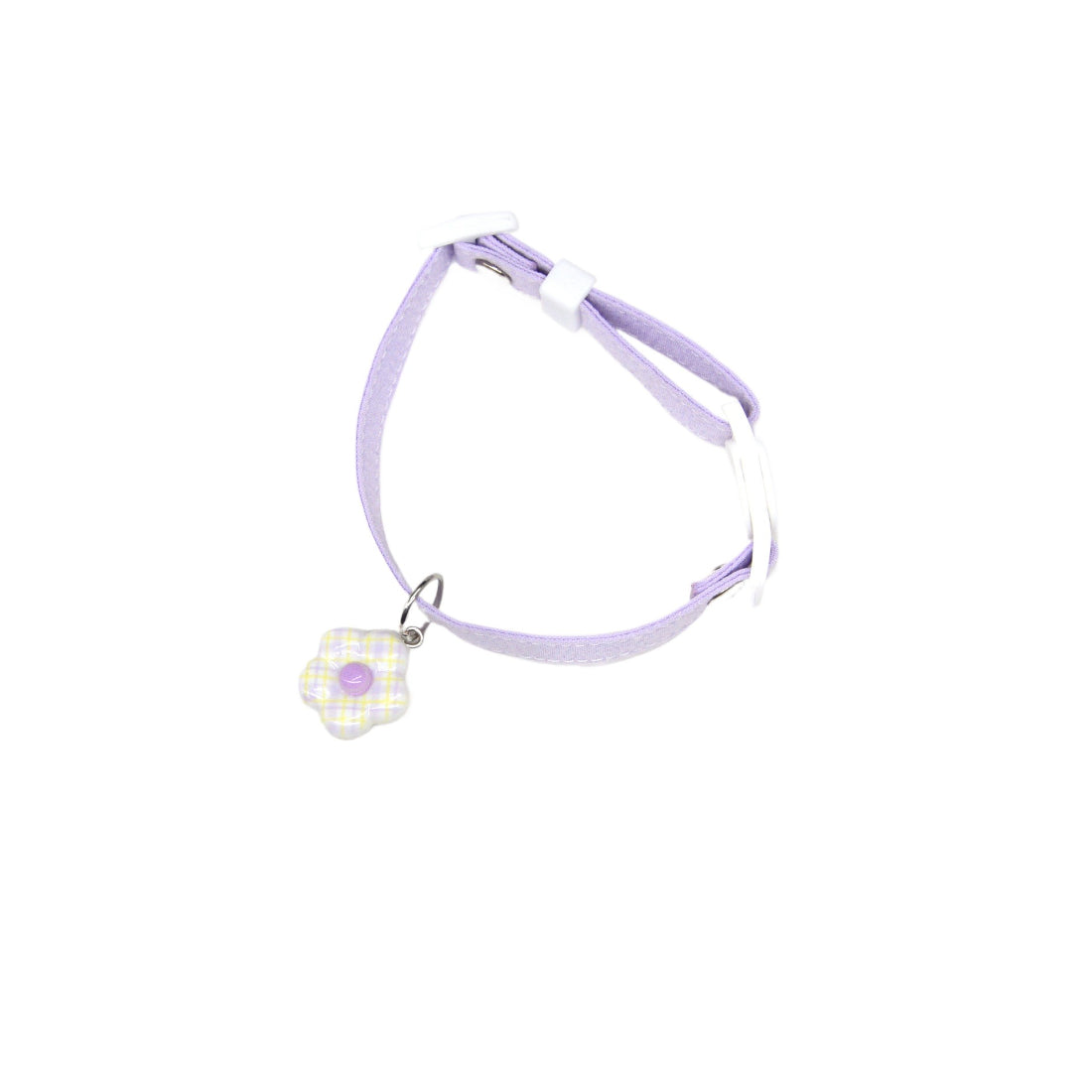 Mokka Daisy Charm Breakaway Collar packaging with collar and daisy charm visible inside box