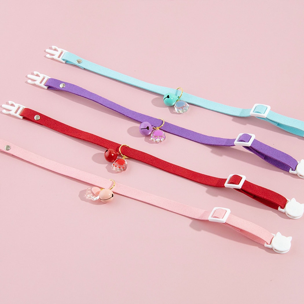 Mokka - Paw Charm Bell Accent Solid Cat Collar