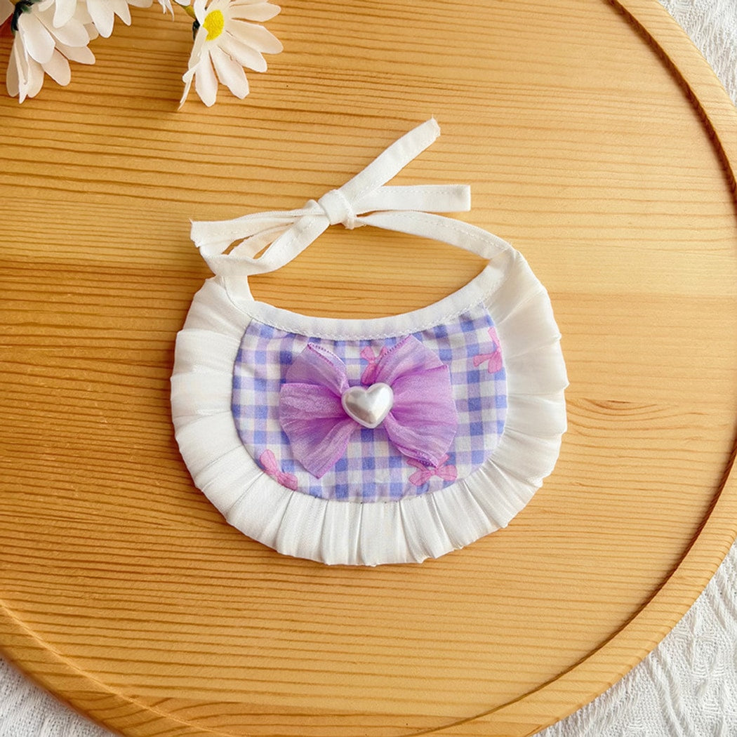Mokka - Ruffled Tie Strap Cat Bib