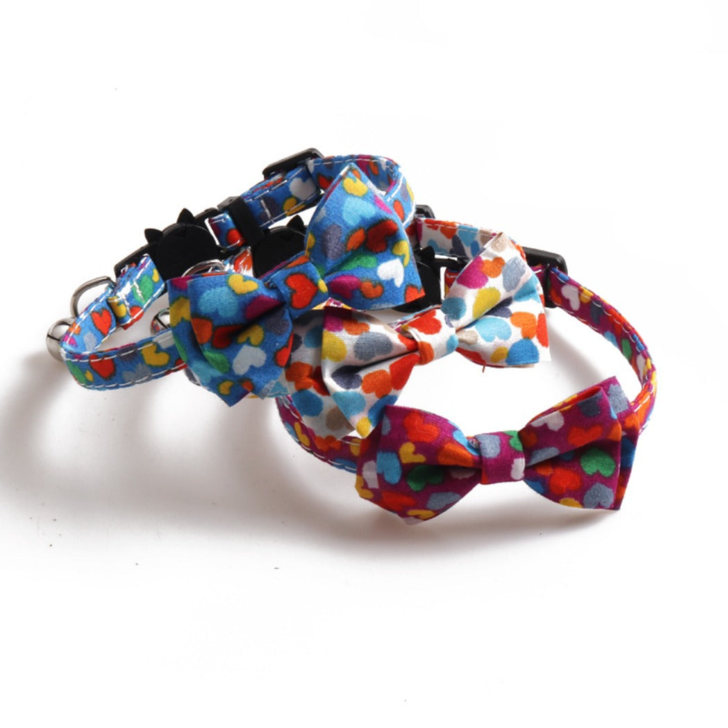 Mokka - Heart Bowtie Pet Collar