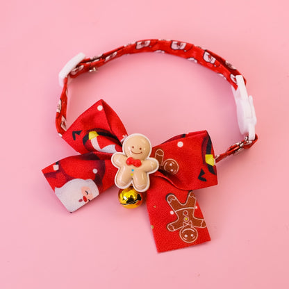Christmoo - Holiday Cartoon Bow Bell Pet Collar