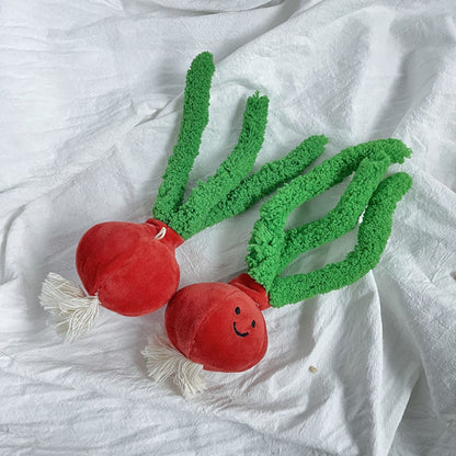 Moo -  Plush Radish Cat Toy – Soft & Crinkly with Tactile Green Leaves